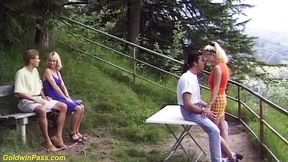 Crazy german couples love to fucking outdoor