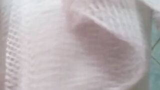 I pissing inside my sensual skirt the whole skirt is leaking I rub it between her legs.