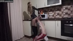 slave passionately licks and sucks ass hole of tattooed mistress agma - home rimjob femdom