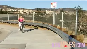 Blonde OLDER WOMAN's pierced cunt gets smashed rigid