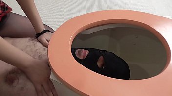 Toilet slave get spitting