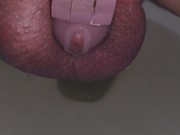 GOING PEE LIFE IN A CHASTITY CAGE