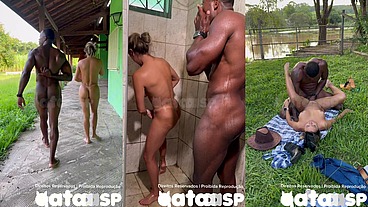 Passei repelente e pegou no pau do negão, tive que dar um banho gostoso nele para ele me comer sem arder o pau