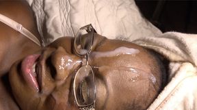 Black MILF sucks two massive black dicks in homemade threesome