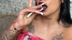 black lips and dangling