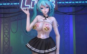 Hatsune Double Ponytail Nipple Nail Meat Urinal *** Pattern Student *** Uniform Opening Black Silk