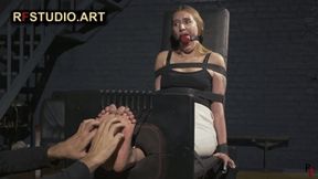 Katrina - Stocks Tickle and Bastinado Marathon - All Toes Tied, Huge Ballgag (UHD 4K MP4)