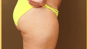 Wifey wears a skimpy yellow bikini