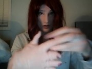 Female Masks and Gloves Pt1! May puts on Female Hands