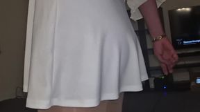 White Short Skirt Ass Watcher