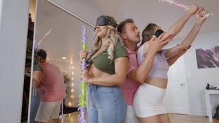 Threesome fuck is more interesting for the chicks than a pinata