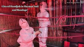 Gloved Handjob in Hazmat Suit and Bondage!