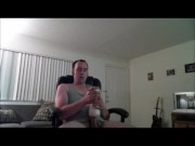 Rigorous Work With Fleshlight on Huge Cock, Erect Straight Past Bellybutton
