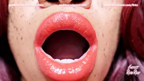 GODDESS ROSIE REED &ndash; LIPSTICK MOUTH FETISH WORSHIP &ndash; EBONY LIPS