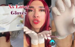 Redhead Girl Put on Latex Gloves Xs