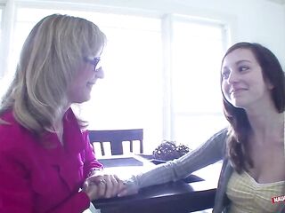 Blond mother i'd like to fuck looks strict but has a soft touch for shy teen beauty