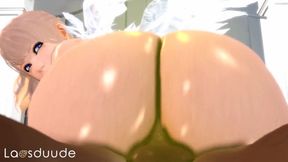 Blonde cowgirl rides huge African boner