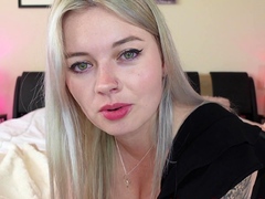 Super hot busty blonde babe fucks a big dick on webcam