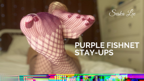 Purple Fishnet Stay Ups