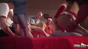 Old Young Orgy 9 Old Men 2 Teens hardcore Christmas group fuck special sex