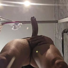 Big squirting cock filmed from below