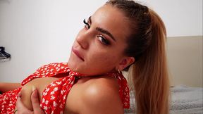 Red hot influencer latina model masturbates and rubs her tight teenage pussy before orgasm