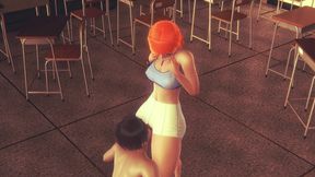 Gwen Redhead Teen Pussy Licking & Fingering - Intense Orgasm in 3D Hentai Animation