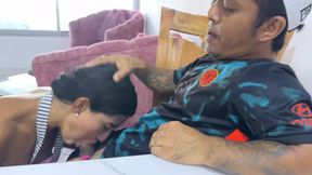 Dick Midget Destroys Big Ass MILF and Fills Her with Milk Until She Squirts