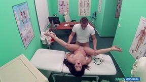 Horny Russian girl in high heels banged by horny doctor