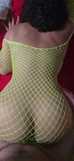 Latina milf in neon fishnets shakes her fat ass on a big dick she cums doggystyle pov real amature