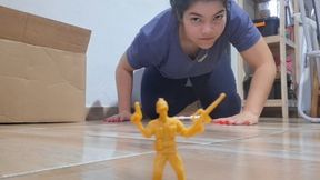 Little Soldier is crushed and devoured by the Giantess Acleta