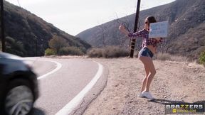 Brazzers - Hot Krissy Lynn use her last naughty card to take an autostop