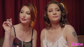 Restaurant Lesbian Passion with Blonde Milf Turns Wild