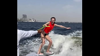 My first time on Wake Surfing ?️ #wake #WakeSurfing #Surfing