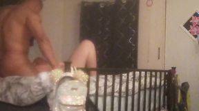 Cute girlfriend caught masturbating, gets a surprise fuck