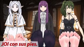 Frieren, Fern & Ubel Give Foot JOI pleasures in Anime Bliss