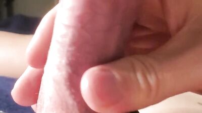 Freaky guy is torturing his own dick and balls in close-up scene