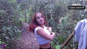 Pornstar Abella Olsen BJ's and plumbs in the mountains, liking every 2nd of it!