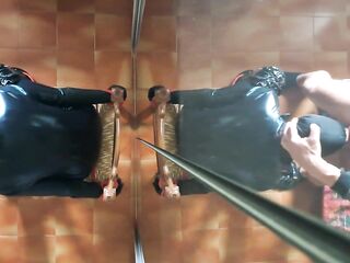 I'm chairtied and that guy screws my face for 10 minutes until this guy cums in my throat