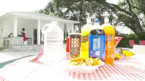 Busty ebonies get fucked at a barbeque