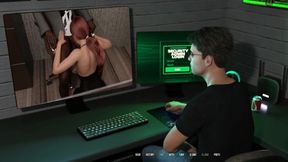 In Security: Silly Girl with Big Tits and Ass Is Sucking off Mr. Big Dick Boss Man in His Office - Episode 7