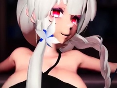 [MMDSunrise] Catgirl Haku sucks insect cock