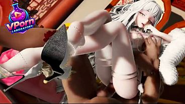 Snow Girl gets fucked hard by the Muscular Masked Black Guy