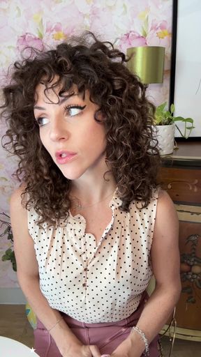 Teacher with Curly Hair Takes Advantage for Extra Grade