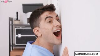 nurse gets a glory hole ass fuck