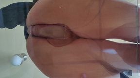femboy cumshot on the glass anal masturbation
