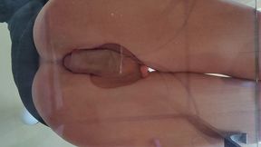 femboy cumshot on the glass anal masturbation