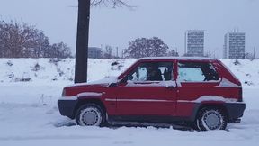 012 Fiat Panda Snow Stuck (3 scenarios in one clip)