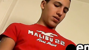 ”Handsome guy wanks his hard rod in his room all alone”