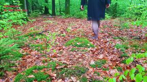 Nylon feet in the forest